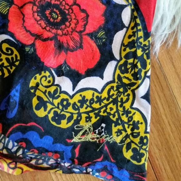 Desigual Long Sleeve Tie Back Floral Dress - Picture 2 of 8